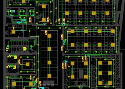 نقشه کامل تاسیسات برق ساختمان بانک 11 طبقه در اتوکد