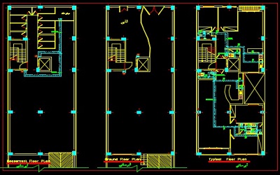 نقشه کامل تاسیسات مکانیکی ساختمان مسکونی هفت طبقه ده واحدی در اتوکد