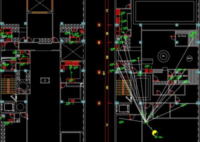نقشه کامل تاسیسات مکانیکی ساختمان مسکونی 2800 متری با پارکینگ طبقاتی در اتوکد